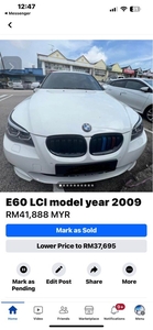 BMW E60 LCI model year 2009