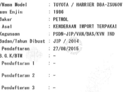 Toyota HARRIER 2.0 PREMIUM (A)