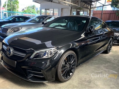 Recon 2019 Mercedes-Benz C43 AMG 3.0 Premium Plus Coupe, Obsidian Black, P/Roof, Burmester sound, Keyless, AMG Exhaust, Red Seat Belt - Cars for sale