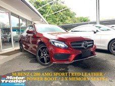 2015 mercedes-benz c-class c200 amg sport red leather hud power boot mega spec
