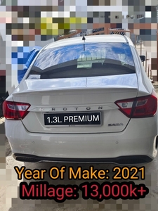 Proton Saga (A) 1.3L Premium 2021 low milage white colour like new good condition