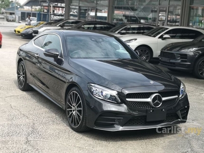 Recon 2021 Mercedes-Benz C180 1.5 AMG SPORT LEATHER EXECUTIVE PACKAGE COUPE, JAPAN SPEC, GRADE 5A, PANORAMIC ROOF, MUTLIBEAM LED HEADLIGHTS, BSA, LKA, HUD - Cars for sale