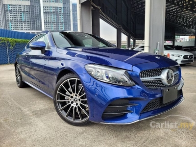 Recon 2019 Mercedes-Benz C180 1.6 AMG Coupe Panoramic Roof HUD PCS BSA Japan Unreg - Cars for sale