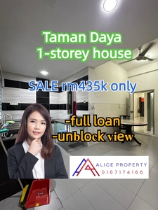 Taman daya 1storey house for sale full loan