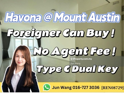 Havona @ Mount Austin, Foreigner can buy, No agent fees, Dual Key