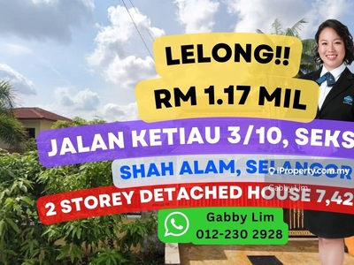 Lelong Super Cheap 2 Storey Detached House @ Shah Alam, Selangor