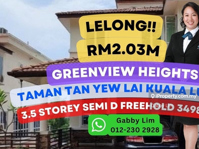 Lelong Super Cheap 3.5 Storey Semi D @ Taman Tan Yew Lai Kuala Lumpur