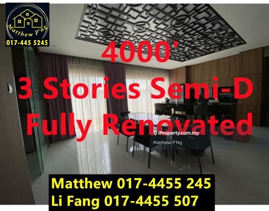 Seri Tanjung Pinang - 3 Stories Semi-D - 4000sf - Fully Renovated