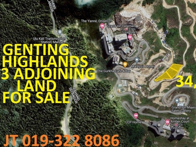 Genting Highlands 3 Adjoining Residential Land 11,795sf+11,605sf+11,344sf For Sale - Ideal For Hill-Villa Homestay Development