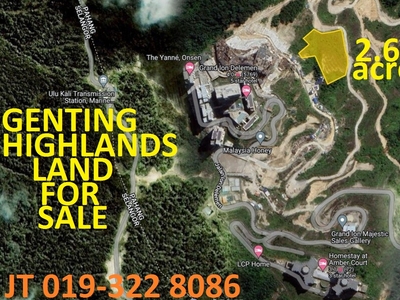 Genting Highlands Residential Land 2.68 Acres For Sale - Ideal For Hill-Villa Homestay Development