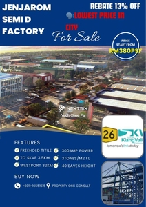 JENJAROM LOWEST SELLING PRICE BRAND NEW SEMI D FACTORY FOR SALE