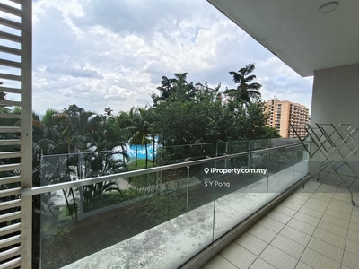 Nice greenery, beach & pool view, face south and fully furnished unit