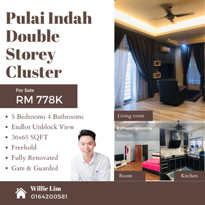 Pulai Indah Double Storey Cluster Unblock View Fully Renovated Extend