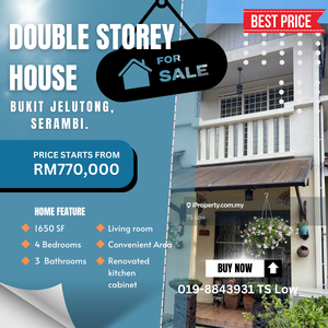 Bukit Jelutong 2 Storey House, Jalan Serambi, 22x75 Below Mv, Freehold