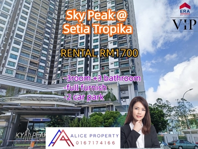 Sky peak setia tropika full furnish rental rm1700 only