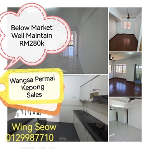 1k booking 30k cash back renovated Vista saujana Wangsa permai apartment for sale Aman Puri
