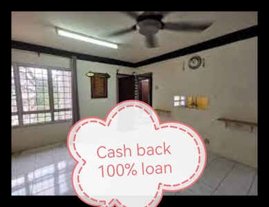 1st Floor Bayu Apartment Damansara Damai Full loan 1k booking CashBack Renovated