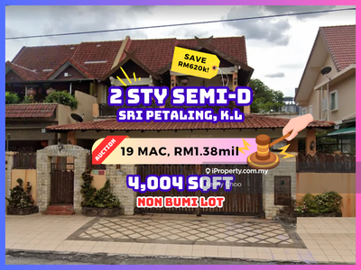 Bank Auction Save Rm620k 2 Storey Semi D @ Sri Petaling KL