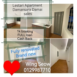 brand new renovation Lestari Apartment 1st home buyer 1k booking Cash Back Damansara damai PJ