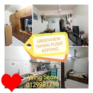 Greenview apartment Taman Pusat Kepong Renovated Nice condition 5th floor 100% Loan 1k booking Jinjang Segambut