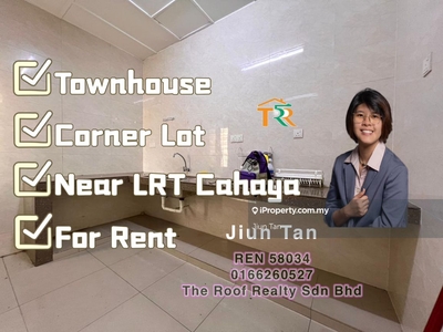 Near LRT Townhouse Pandan Indah Ampang KL Corner Lot For Rent