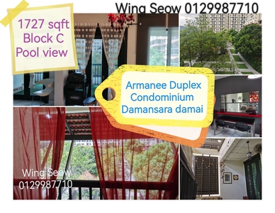 pool view Armanee duplex damansara Damai For sale PJ Kepong Lower floor 2 carparks
