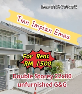 Taman Impian Emas 2 Storey 22x80 unfurnish cheapest rental