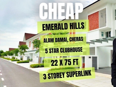 CHEAP 3 sty Superlink @ Emerald Hills, Alam Damai basic condition house for sale