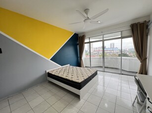 Newly Renovated Middle Bedroom with Balcony at Bukit OUG Condo, Bukit Jalil Awan Besar LRT Station