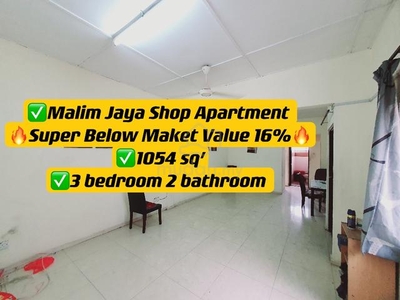 [Below Value 16%] [1054sq] Shop Apartment Malim Jaya Bachang Merdeka