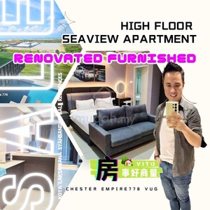 High Floor Seaview Renovated Furnished Studio at Kota Laksamana