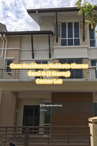 3 Storey Semi D, End Lot (Casa Residence, Bandar Mahkota Cheras)