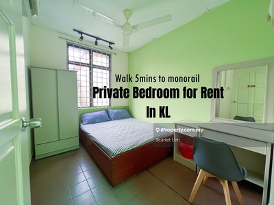 Private Room rent in KL 5mins walk to monorail