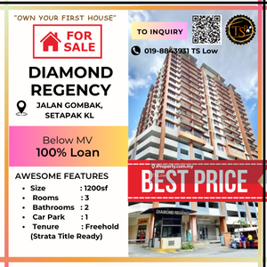 Diamond Regency @ Jalan Gombak, Setapak, KL for Sale