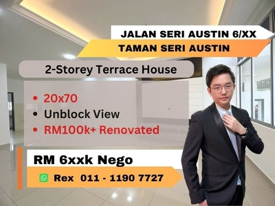 Fully Renovated 22x70 Double Storey House at Seri Austin, Johor Bahru, Johor