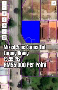 Lorong Arang Mixed Zone Corner Land 19.95 Pts