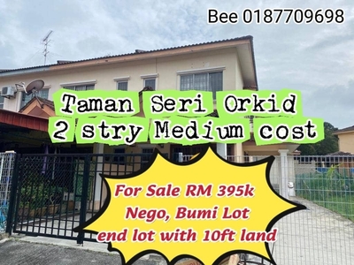 Taman Seri Orkid Skudai 2 Storey Medium Cost End Lot 10 ft land Below Market Price Bumi Lot Full Loan