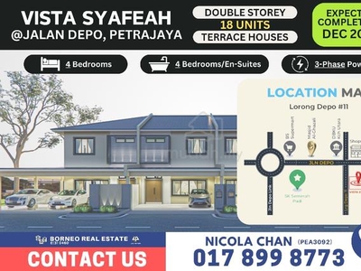 Vista Syafeah @ Jalan Depo, Petrajaya | NEW Double Storey Terrace