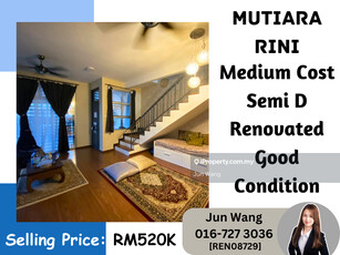 Mutiara Rini, Medium Cost Semi D 10ft Land, Renovated, Good Condition