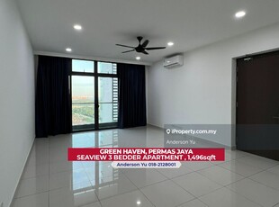 Seaview 3 Bedder Apartment near Permas Jaya Ciq @ Green Haven for Rent