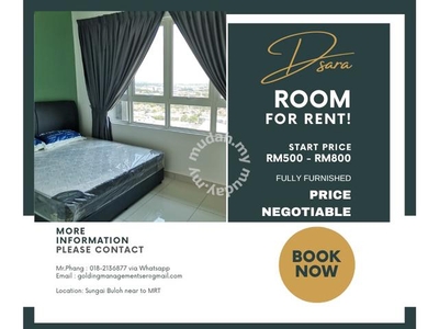 Dsara Sentral Sovo Small Room Rent, Fully Furnished, Sungai Buloh