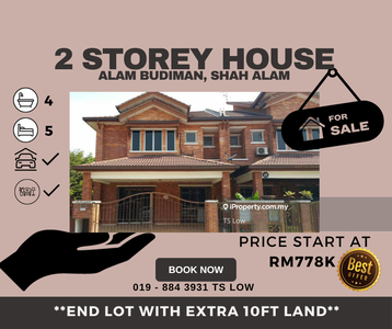 2 Storey House (Anggun) wt 10ft Land @ Alam Budiman,Shah Alam for Sale
