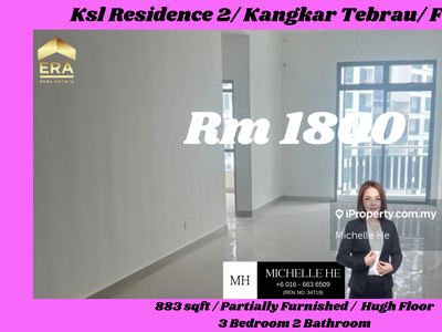 Ksl Residence 2/ Kangkar Tebrau/ For Rent