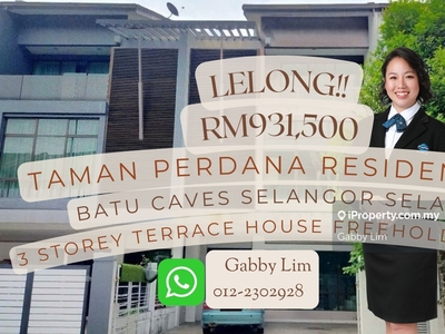 Lelong Super Cheap 3 Storey Terrace House @ Perdana Residence 2 Sel