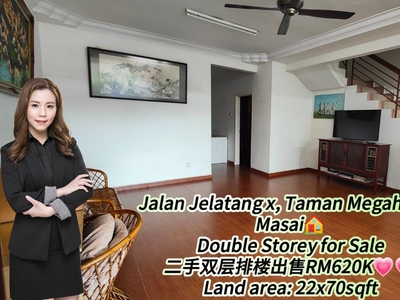 Taman megah ria double storey for sale/ near masai permas jaya edl ciq jb town rinting