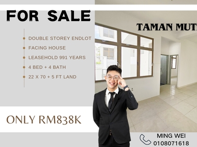 Taman Mutiara Rini Double Storey Endlot House for Sale