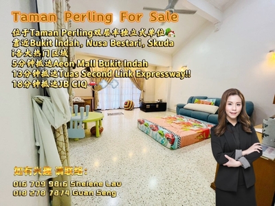Taman Perling Double Storey Semi D For Sale/ Taman Bukit Indah Tampoi Sutera Utama/ Near CIQ,Tuas