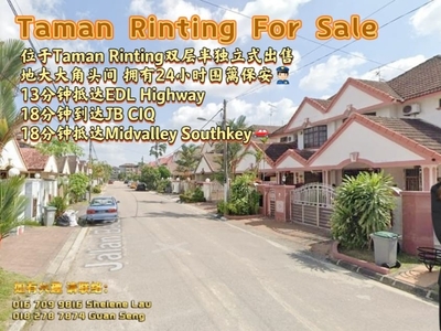 Taman Rinting Double Storey Semi D For Sale/ Masai Bnadar Seri Alam Pasir Gudang Megah Ria/ Near CIQ