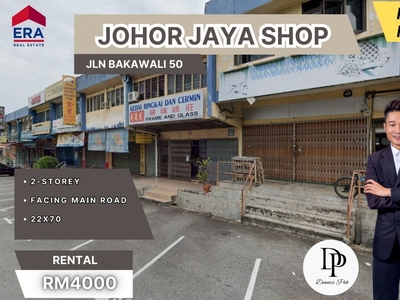 Johor Jaya Bakawali 50 Shop For Rent Facing Main Road