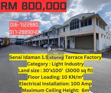 Senai Idaman Jalan Idaman 1/x 1.5 Storey Link Factory For Sale Seelong Idaman